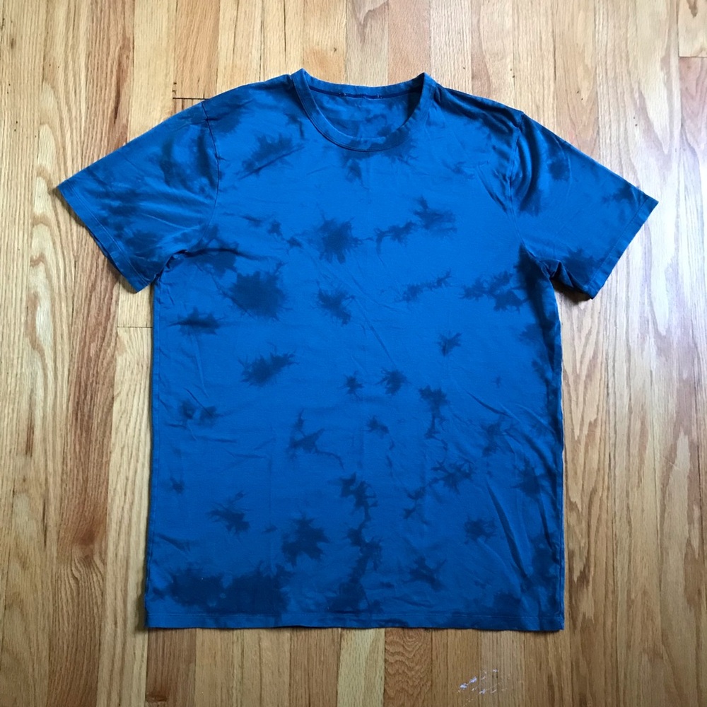 lululemon Teal Blue Tie-Dye Short Sleeve Crew Large